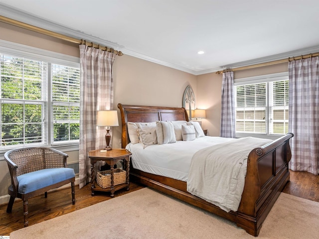 1076 Woodburn Rd, Spartanburg, SC 29302 - bedroom with crown molding, multiple windows, wood finished floors, and recessed lighting