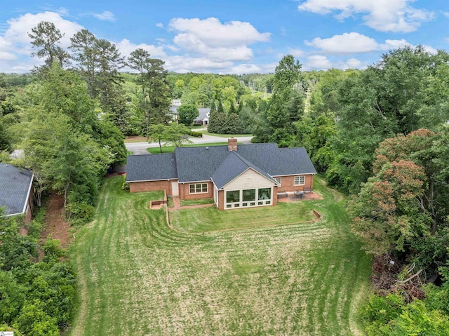 1076 Woodburn Rd, Spartanburg, SC 29302 - aerial view of property and surrounding area with a heavily wooded area