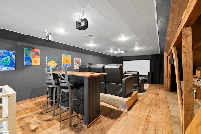 201 W Arlington Ave, Greer, SC 29650 - home theater featuring wood-type flooring and a dry bar
