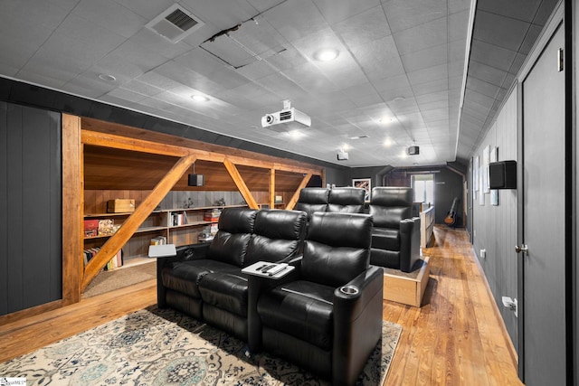 201 W Arlington Ave, Greer, SC 29650 - cinema with light wood-style flooring and wooden walls