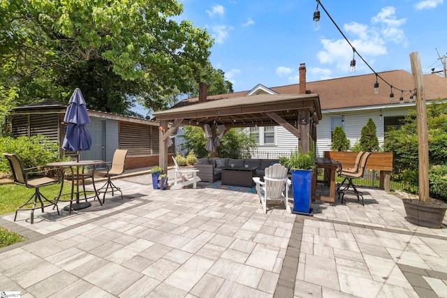 201 W Arlington Ave, Greer, SC 29650 - view of patio featuring a gazebo, an outdoor hangout area, and outdoor dining area