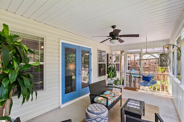 45 Lake Harbor Ct, Greer, SC 29651 - sunroom / solarium with french doors and ceiling fan