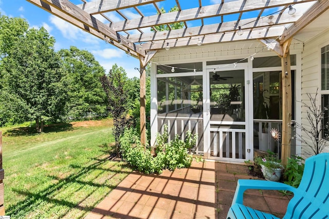 45 Lake Harbor Ct, Greer, SC 29651 - view of patio with a sunroom and a pergola