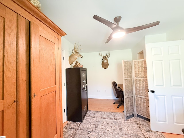 6050 Cross Anchor Rd, Enoree, SC 29335 - office space with light wood-style flooring, ceiling fan, and baseboards