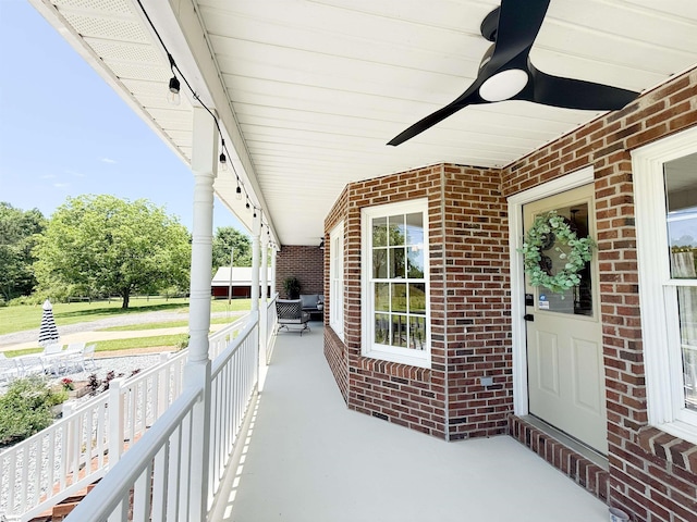 6050 Cross Anchor Rd, Enoree, SC 29335 - porch with ceiling fan