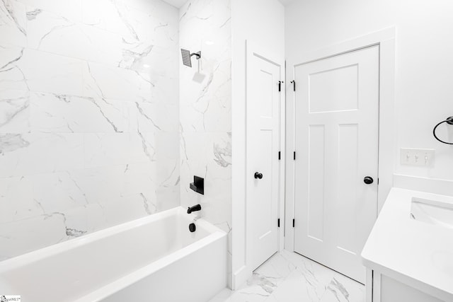 136 Susans Rd, Gaffney, SC 29341 - bathroom featuring marble finish flooring, vanity, and shower / bath combination