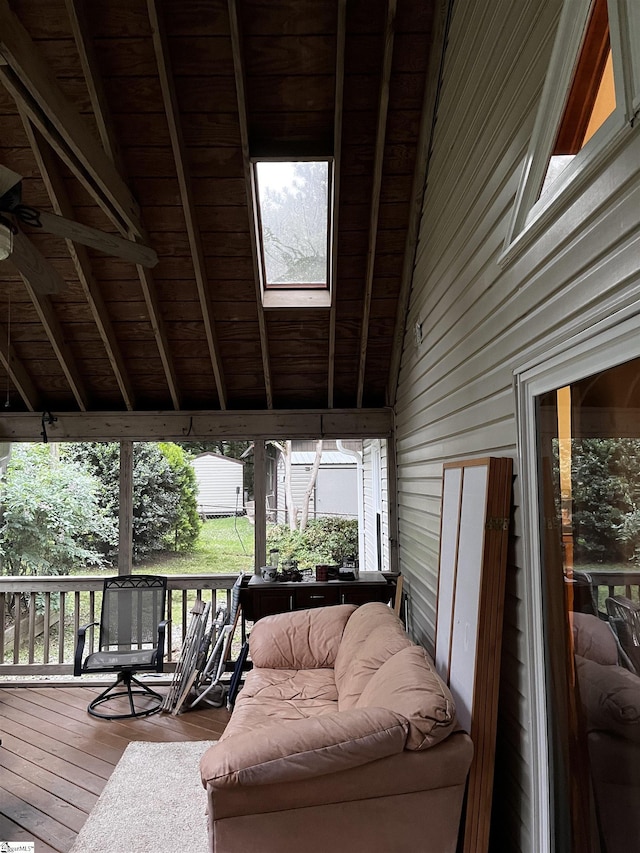 106 Stonegate Ct, Simpsonville, SC 29681 - sunroom with a skylight and vaulted ceiling