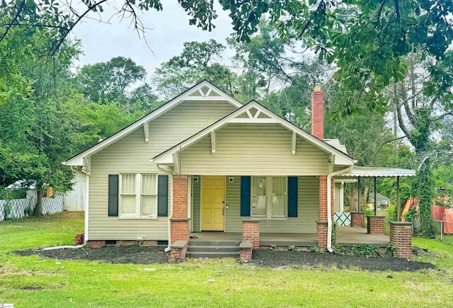 203 Arlington Rd, Greer, SC 29651 - bungalow-style home featuring a porch, a chimney, and crawl space