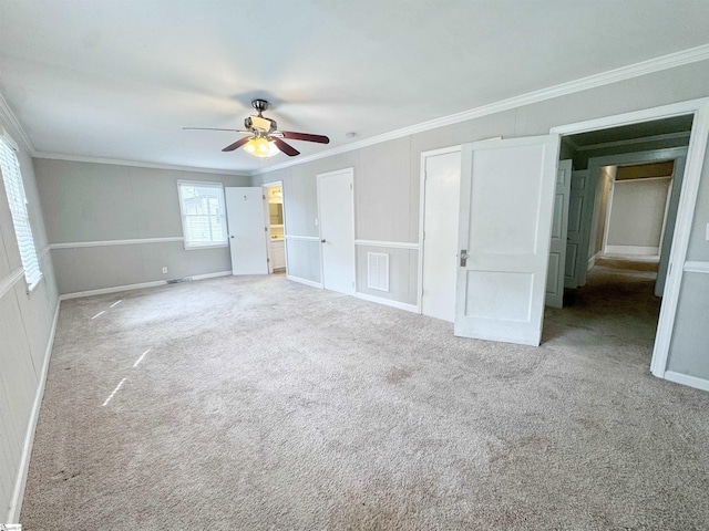 203 Arlington Rd, Greer, SC 29651 - unfurnished bedroom with crown molding, carpet, and a ceiling fan
