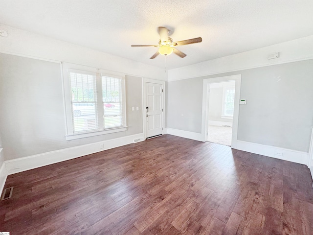203 Arlington Rd, Greer, SC 29651 - empty room with ceiling fan, dark wood-style floors, and baseboards