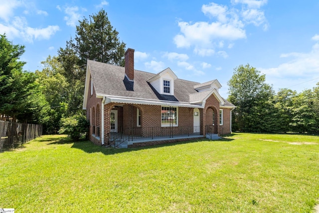 202 E Green St, Iva, SC 29655 - cape cod house with brick siding, a chimney, and a porch