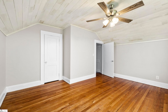 202 E Green St, Iva, SC 29655 - additional living space featuring vaulted ceiling, baseboards, light wood finished floors, ceiling fan, and wooden ceiling