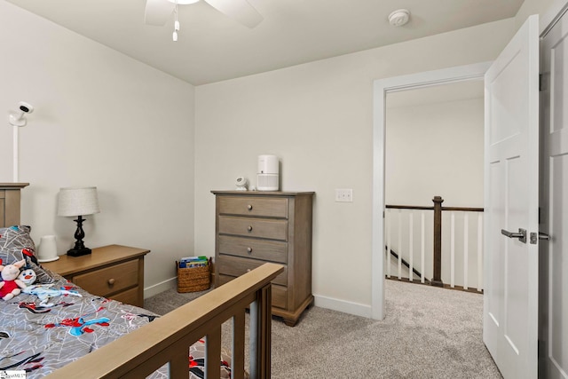 311 Sandusky Ln, Simpsonville, SC 29680 - bedroom with light colored carpet, baseboards, and a ceiling fan
