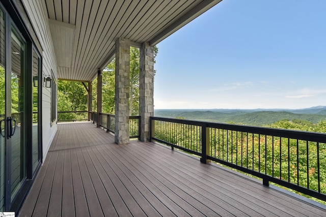 1110 Mountain Summit Rd, Travelers Rest, SC 29690 - wooden deck featuring a mountain view