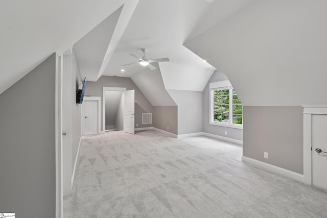 1110 Mountain Summit Rd, Travelers Rest, SC 29690 - bonus room featuring carpet, baseboards, lofted ceiling, and ceiling fan