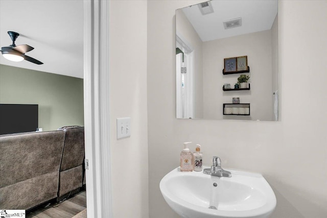 275 Ralston Rd, Greer, SC 29651 - bathroom featuring a sink and a ceiling fan