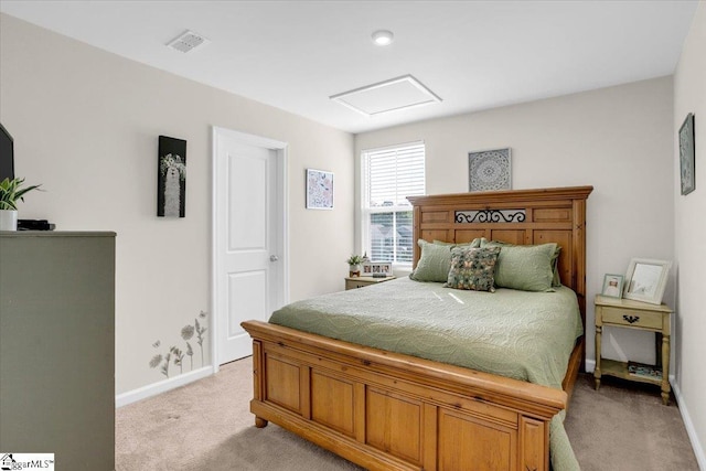 275 Ralston Rd, Greer, SC 29651 - bedroom featuring light carpet, attic access, and baseboards
