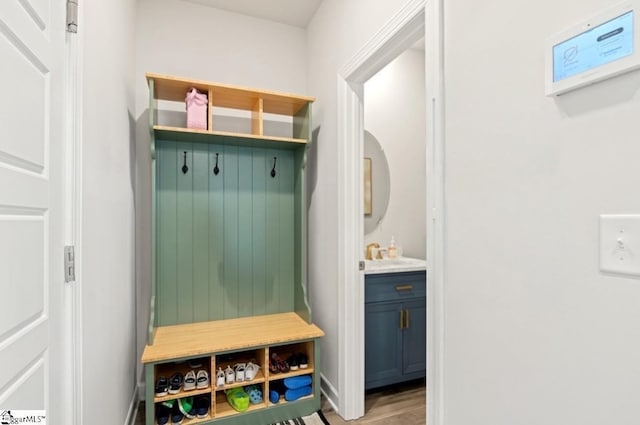 1019 Appalachian Dr, Moore, SC 29369 - mudroom featuring light wood finished floors and a sink