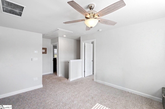 1019 Appalachian Dr, Moore, SC 29369 - spare room with attic access, carpet floors, baseboards, and ceiling fan