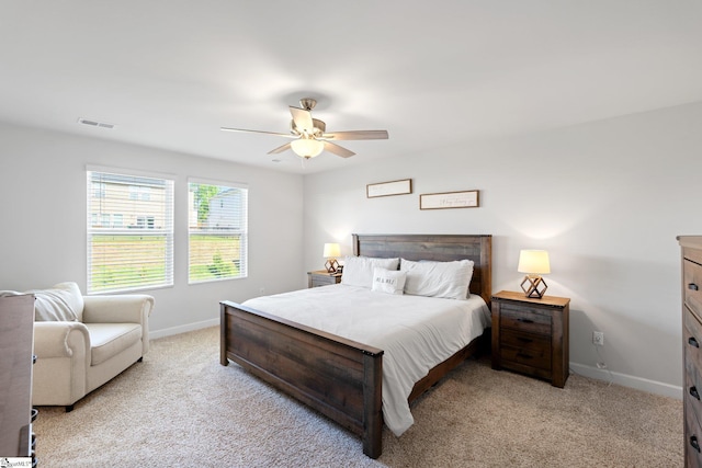 1019 Appalachian Dr, Moore, SC 29369 - bedroom featuring light carpet, baseboards, and a ceiling fan