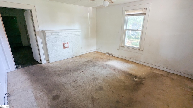 104 Albert St, Greer, SC 29651 - spare room with ceiling fan and concrete floors