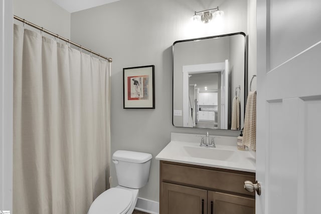 113 Marshfield Trl, Simpsonville, SC 29680 - full bathroom with vanity, toilet, and a shower with curtain