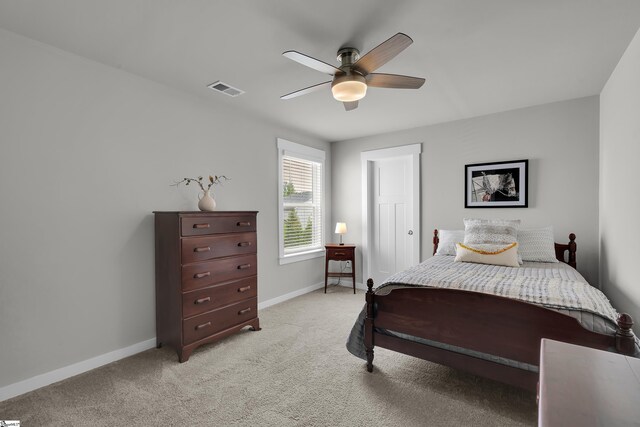 113 Marshfield Trl, Simpsonville, SC 29680 - bedroom with light carpet, baseboards, and a ceiling fan