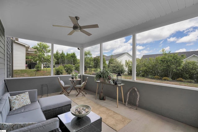 113 Marshfield Trl, Simpsonville, SC 29680 - sunroom / solarium with a ceiling fan and an outdoor hangout area