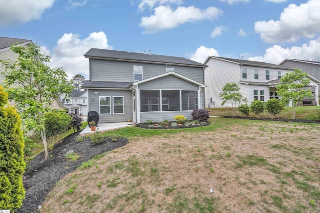 113 Marshfield Trl, Simpsonville, SC 29680 - back of property featuring a sunroom, a patio area, and a yard