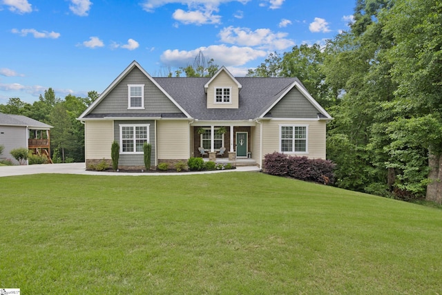 116 Woodstone Dr, Easley, SC 29642 - view of front of house with a front yard, covered porch, and a shingled roof