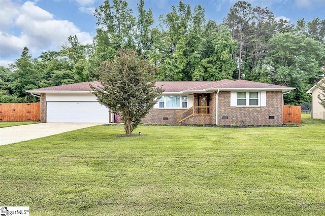 469 Royal Oak Dr, Spartanburg, SC 29302 - view of front of property with crawl space, concrete driveway, a garage, and brick siding