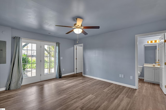 470 Canewood Pl, Mauldin, SC 29662 - unfurnished bedroom with access to outside, wood finished floors, electric panel, and baseboards