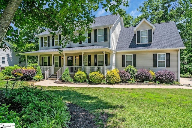 500 E Mountain Creek Rd, Taylors, SC 29687 - colonial home with a front yard, a porch, and a shingled roof