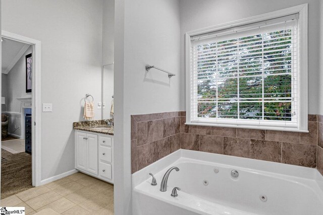 500 E Mountain Creek Rd, Taylors, SC 29687 - bathroom featuring vanity and a jetted tub