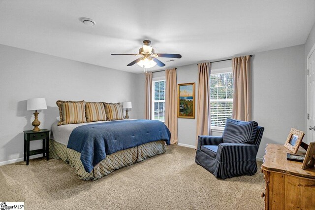 500 E Mountain Creek Rd, Taylors, SC 29687 - carpeted bedroom featuring baseboards and ceiling fan