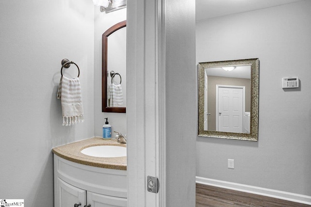 500 E Mountain Creek Rd, Taylors, SC 29687 - bathroom with vanity and wood finished floors