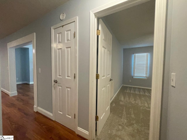 1002 Still Holllow Ln, Taylors, SC 29687 - corridor with baseboards and wood finished floors