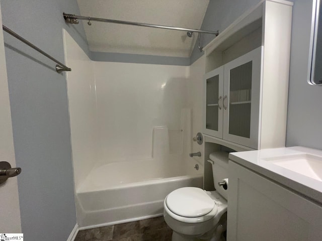 1002 Still Holllow Ln, Taylors, SC 29687 - bathroom with toilet, vanity, and shower / tub combination