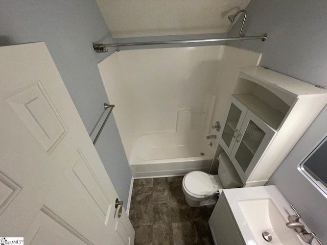 1002 Still Holllow Ln, Taylors, SC 29687 - bathroom with vanity, washtub / shower combination, and toilet