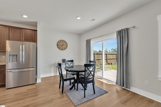 6 Shorncliffe Rd, Simpsonville, SC 29680 - dining space with light wood-type flooring, recessed lighting, and baseboards
