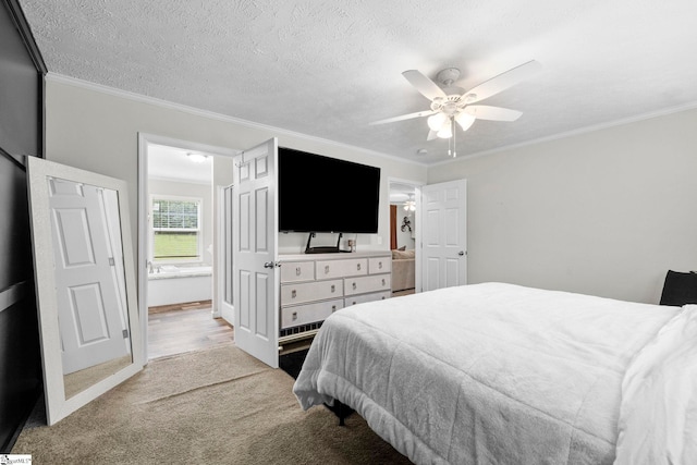 105 Penson Rd, Honea Path, SC 29654 - carpeted bedroom with crown molding, connected bathroom, and a ceiling fan