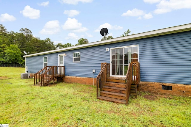 105 Penson Rd, Honea Path, SC 29654 - back of house with a lawn, crawl space, and central AC