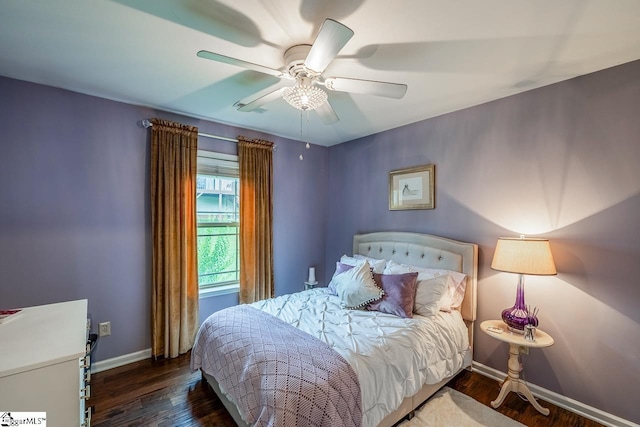 653 Chartwell Dr, Greer, SC 29650 - bedroom featuring baseboards, wood finished floors, and a ceiling fan