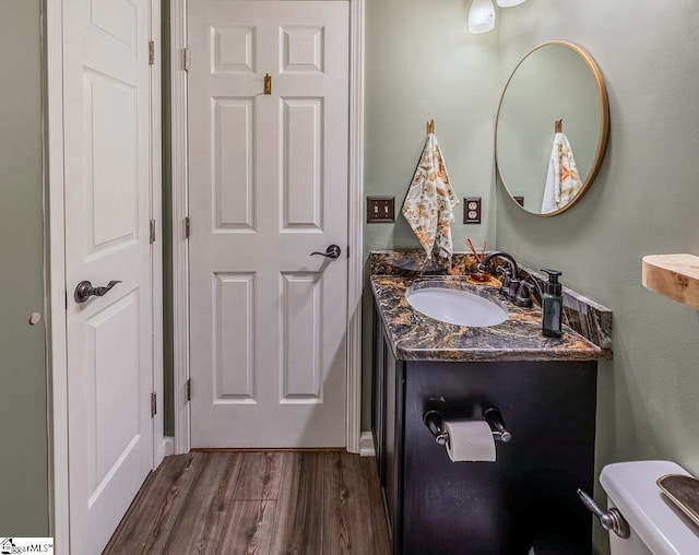 653 Chartwell Dr, Greer, SC 29650 - bathroom with wood finished floors, vanity, and toilet