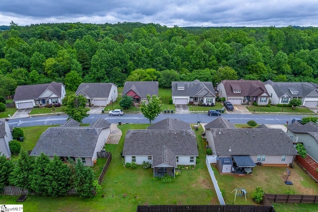 653 Chartwell Dr, Greer, SC 29650 - aerial perspective of suburban area with a heavily wooded area