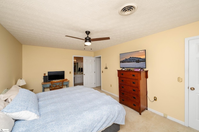 208 S Severn Cir, Easley, SC 29642 - bedroom featuring light colored carpet, baseboards, ceiling fan, and a textured ceiling