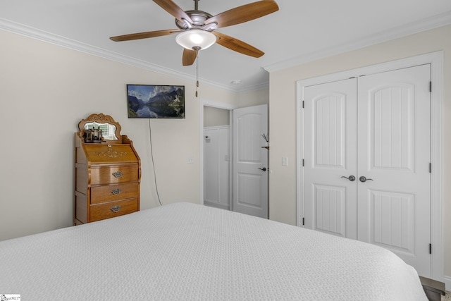 121 Lowe Rd, Piedmont, SC 29673 - bedroom with a closet, crown molding, and ceiling fan