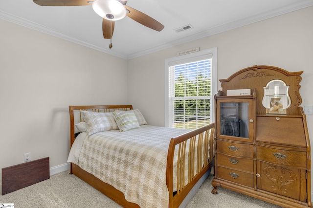 121 Lowe Rd, Piedmont, SC 29673 - bedroom with carpet flooring, crown molding, ceiling fan, and baseboards