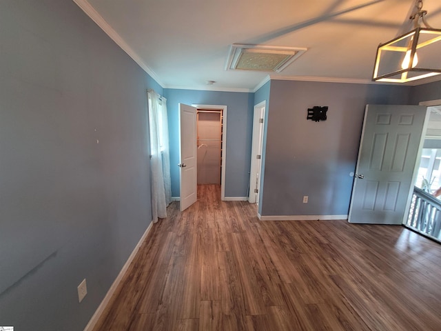 242 Lewis Rd, Williamston, SC 29697 - unfurnished room featuring dark wood finished floors, plenty of natural light, baseboards, and crown molding