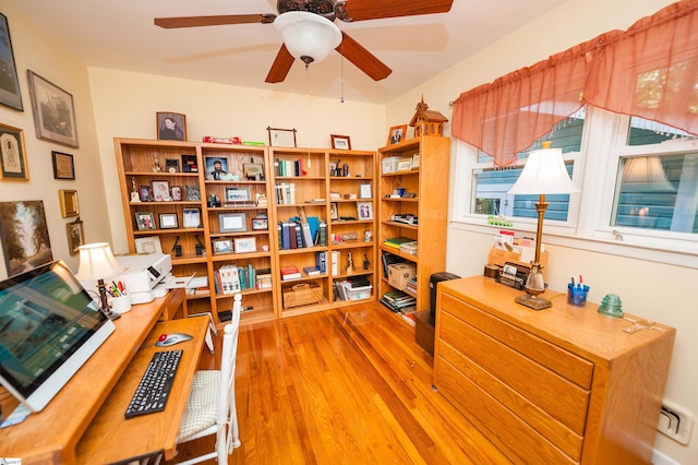 109 Kent Pl, Spartanburg, SC 29307 - office area featuring wood finished floors and a ceiling fan